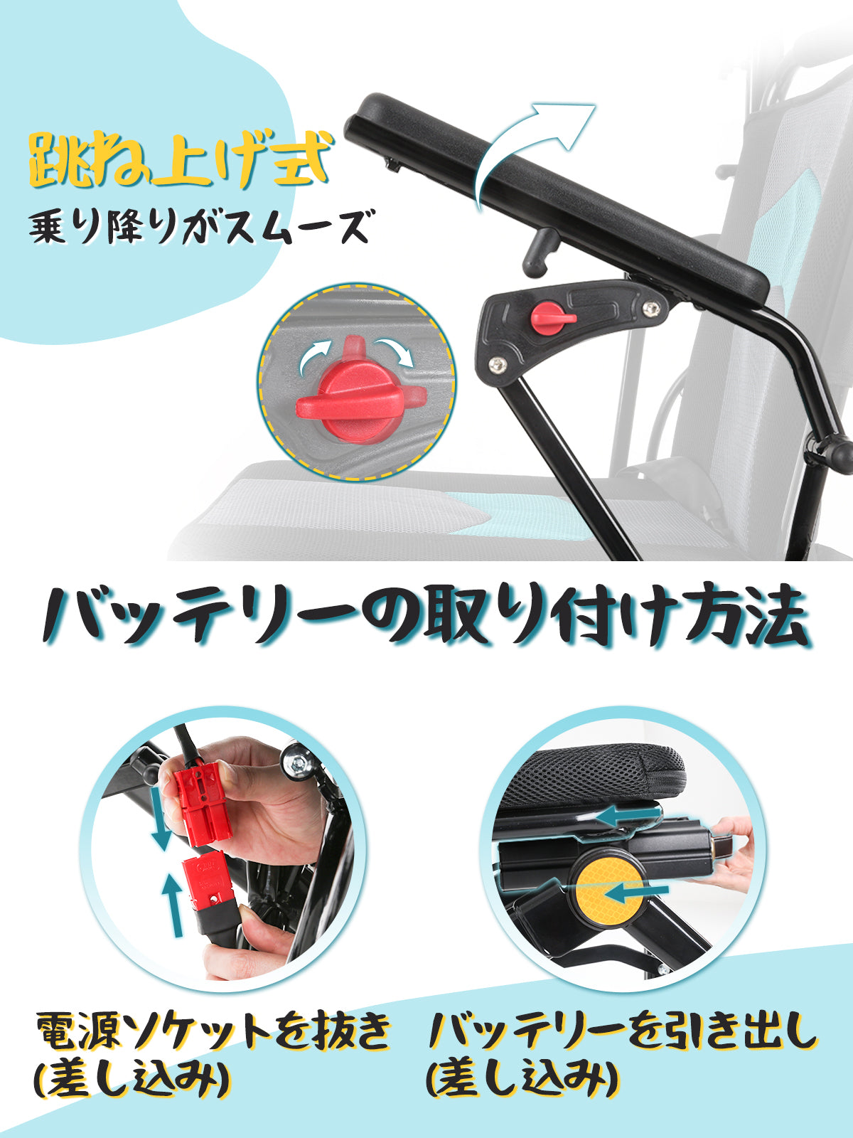 PIPIBEAR 電動車椅子 電動車いす 折りたたみ 軽量 コンパクト 耐荷重100kg 重量18kg バッテリー航続距離15KM 電磁ブレーキ 360°ジョイスティック 12Ahリチウムイオン電池 介助・自走兼用 組み立て不要 日本語取扱説明書 高齢者・障害者・妊婦向け