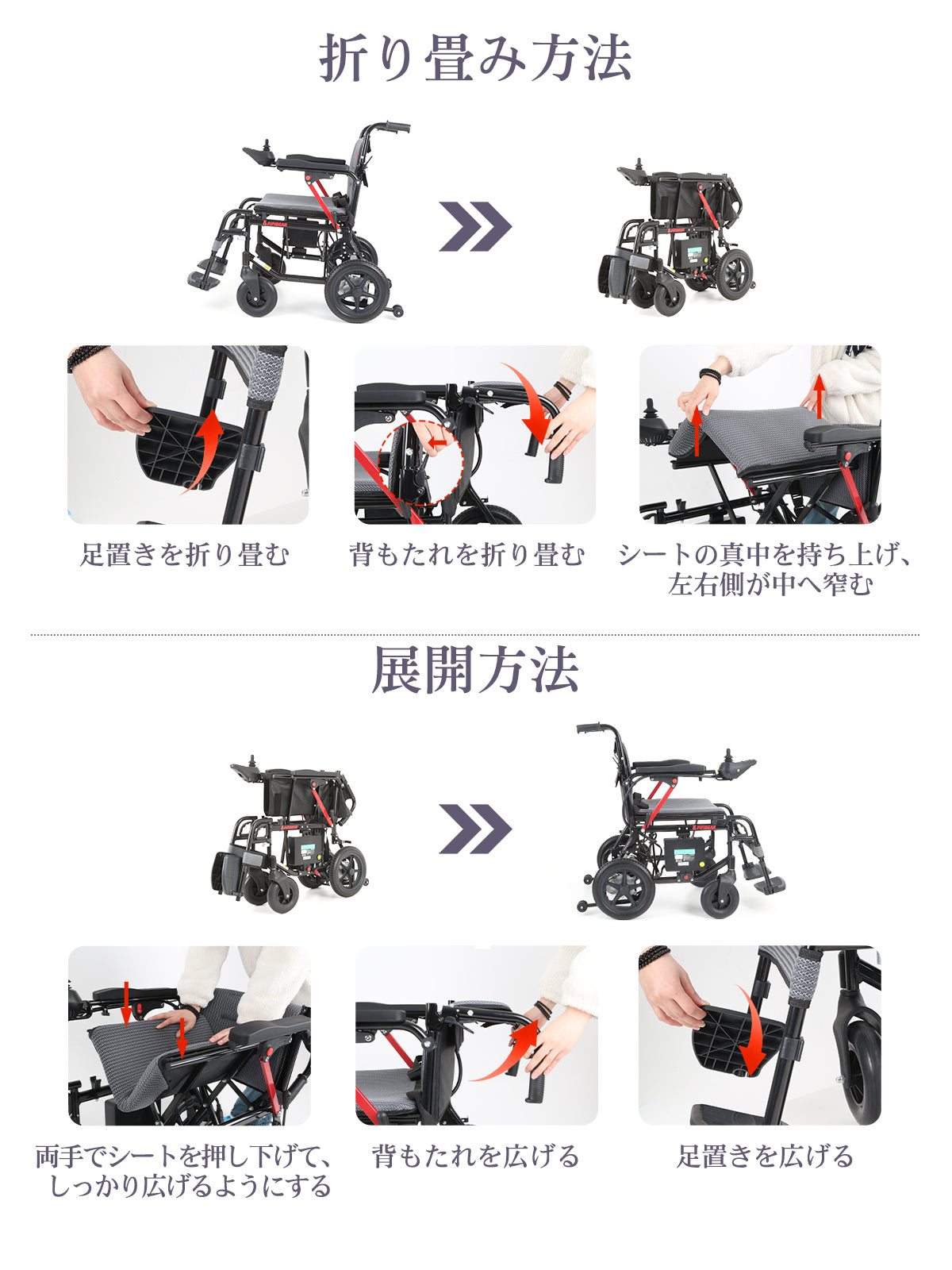 PIPIBEAR 電動車椅子 折りたたみ 軽量 コンパクト 軽量電動車椅子 アルミ製 介助・自走兼用 電動車いす 航続12-14KM 組み立て不要 障害者 高齢者 妊婦向け 日本語の説明書付き